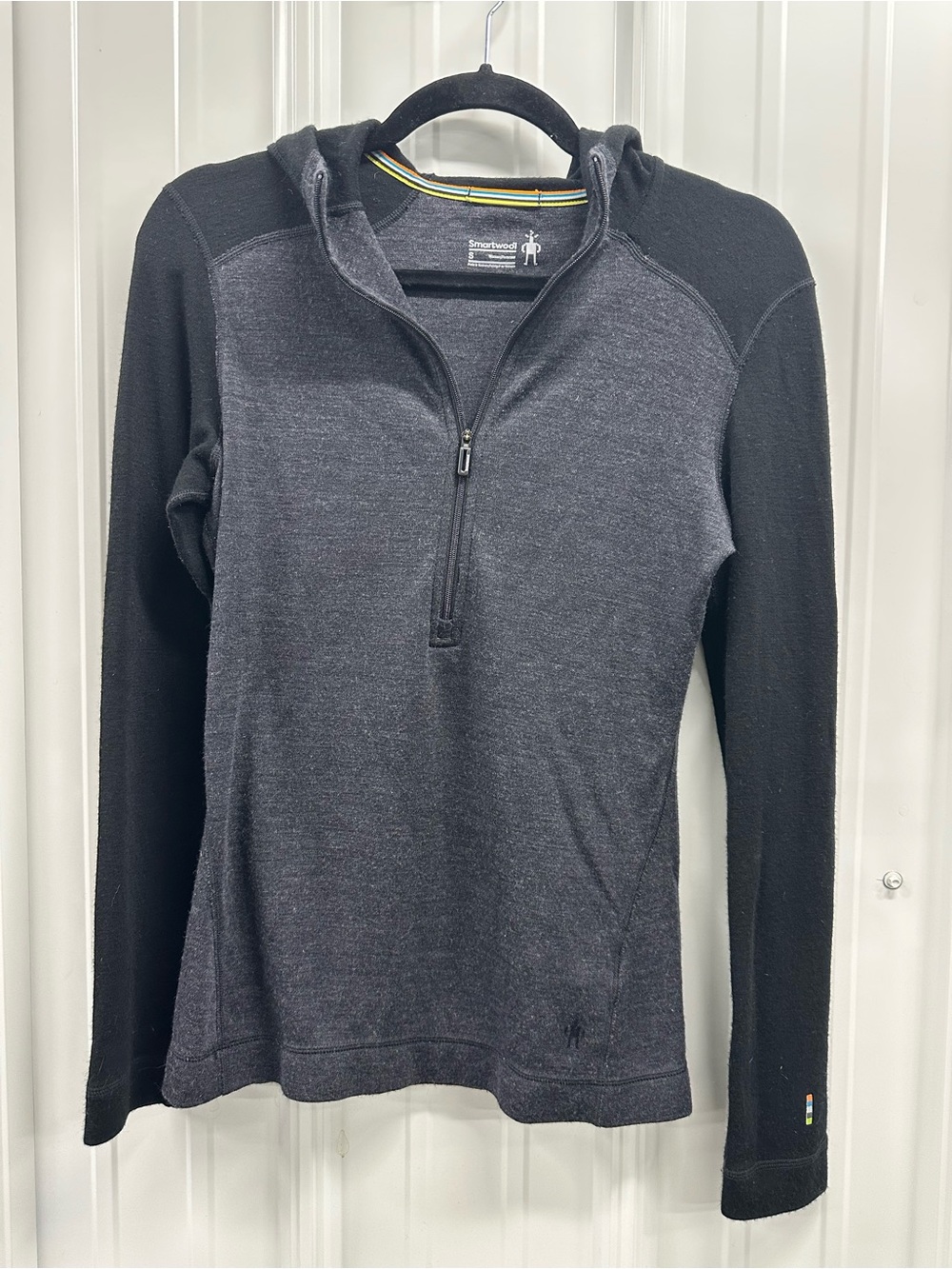 Smartwool Women’s Black & Charcoal Half-Zip Hoodie Sweater